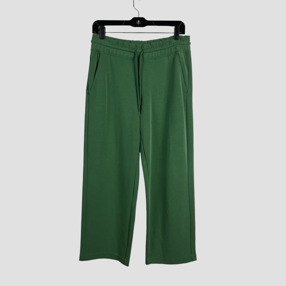 Athleta Green Cropped Wide-Leg Sweatpants